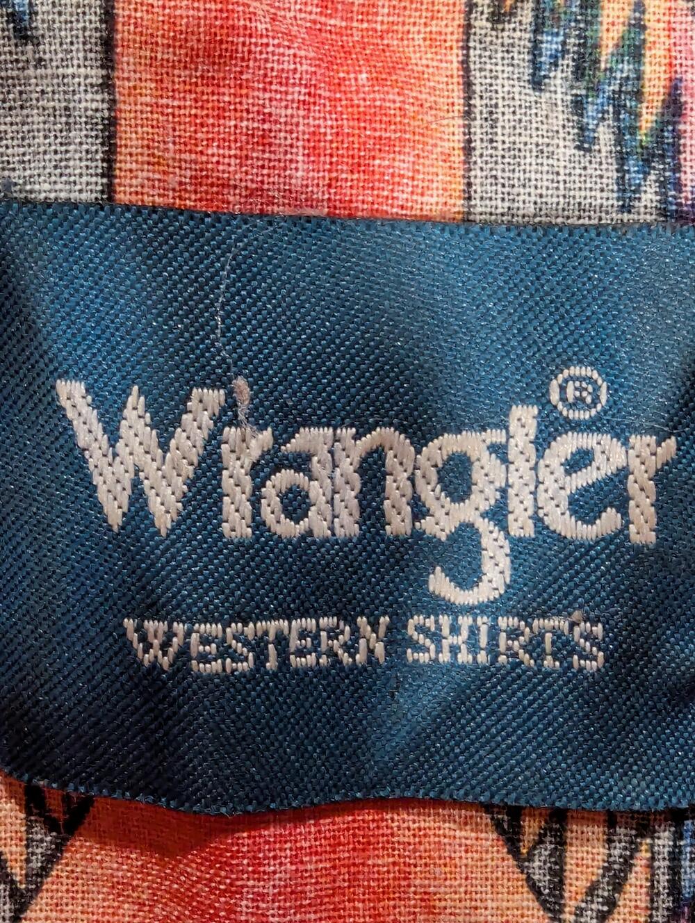 Wrangler Shirt Mens 2XL Red Geometric Long Sleeve Western Pearl Snap Southwest - Picture 2 of 9